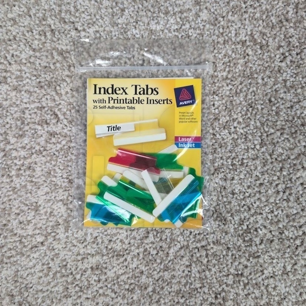 Avery Index Tabs with Printable Inserts, Self-Adhesive, Label Dividers